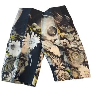 Prada Women's Floral Print Shorts - Black, White, Yellow
